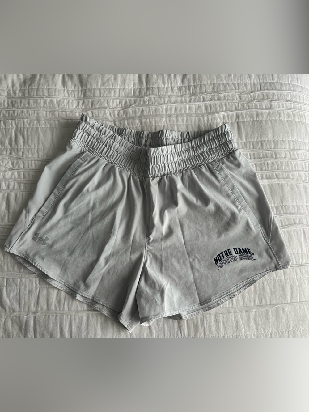 Under Armour Light Gray Notre Dame Athletic Shorts